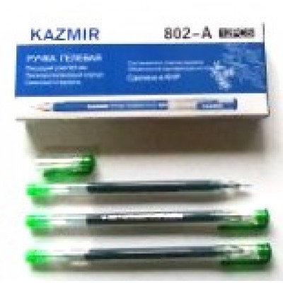 Ручка KAZMIR KZ-802 гелевая зеленая 0,5мм игольч.